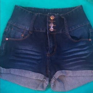 High waisted jean shorts